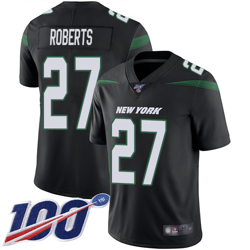 New York Jets Limited Black Youth Darryl Roberts Alternate Jersey NFL Football #27 100th Season Vapor Untouchable->youth nfl jersey->Youth Jersey